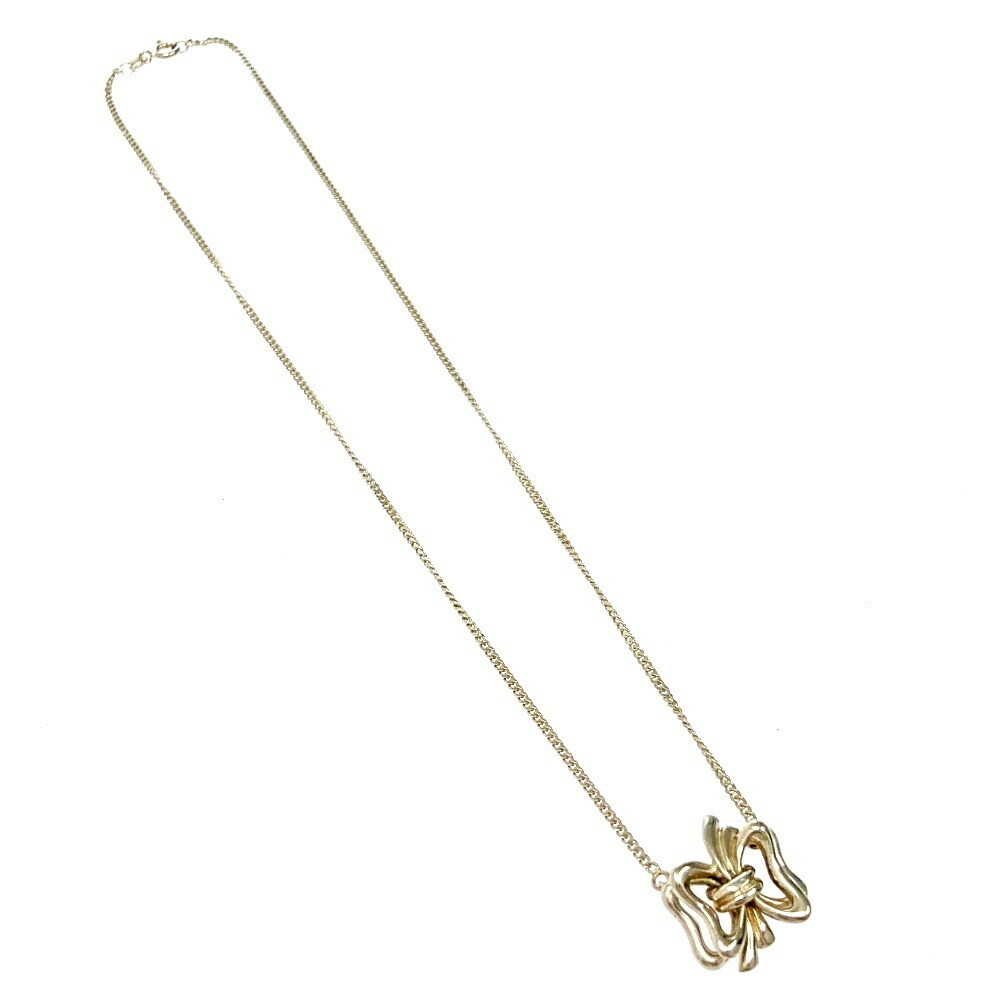 TIFFANY Co Silver Ribbon Motif Necklace